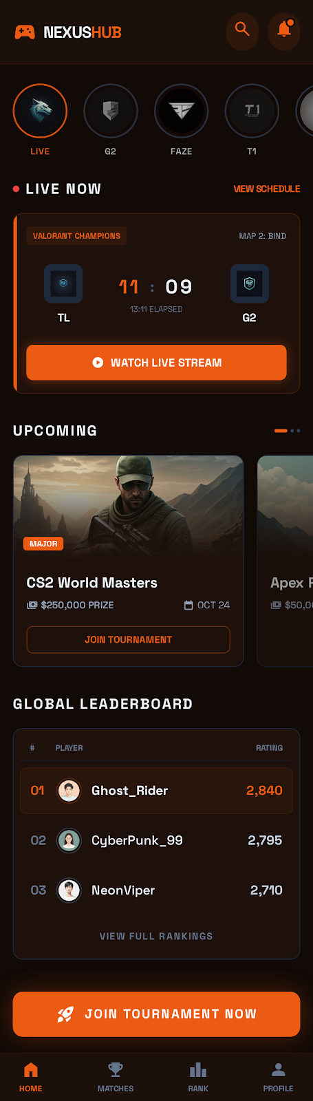 Gaming UI design